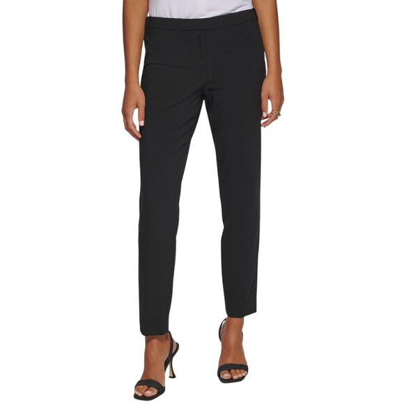 NWT Calvin Klein Womens Highline Solid Recycled Ankle Pants CSE4841A Black 4 - Picture 1 of 9